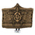 Hawaiian Turtle Polynesian Tribal Hooded Blanket Gold AH Hooded Blanket White - Polynesian Pride