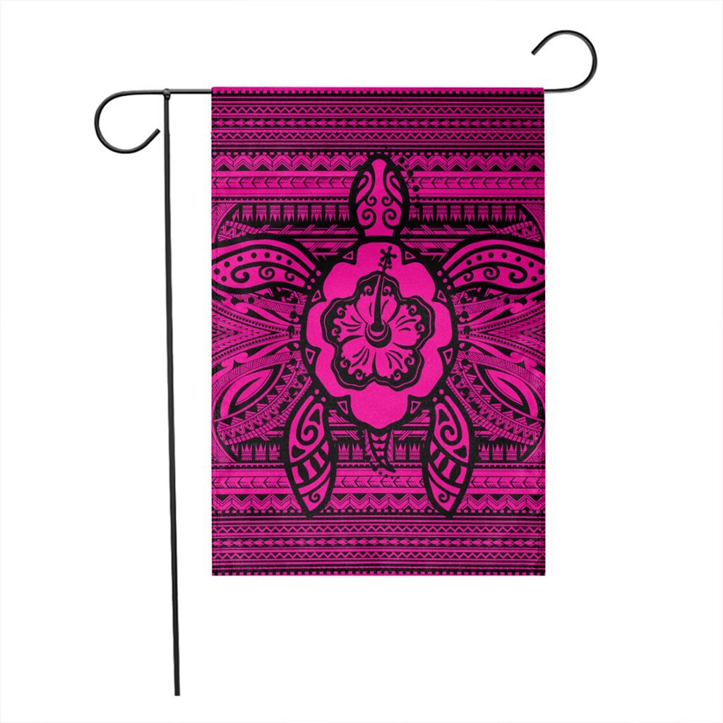 Hawaiian Turtle Polynesian Tribal Flag Pink AH - Polynesian Pride