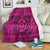 Hawaiian Turtle Polyensian Tribal Premium Blankets Pink AH White - Polynesian Pride