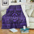 Hawaiian Turtle Polyensian Tribal Premium Blankets Purple AH White - Polynesian Pride