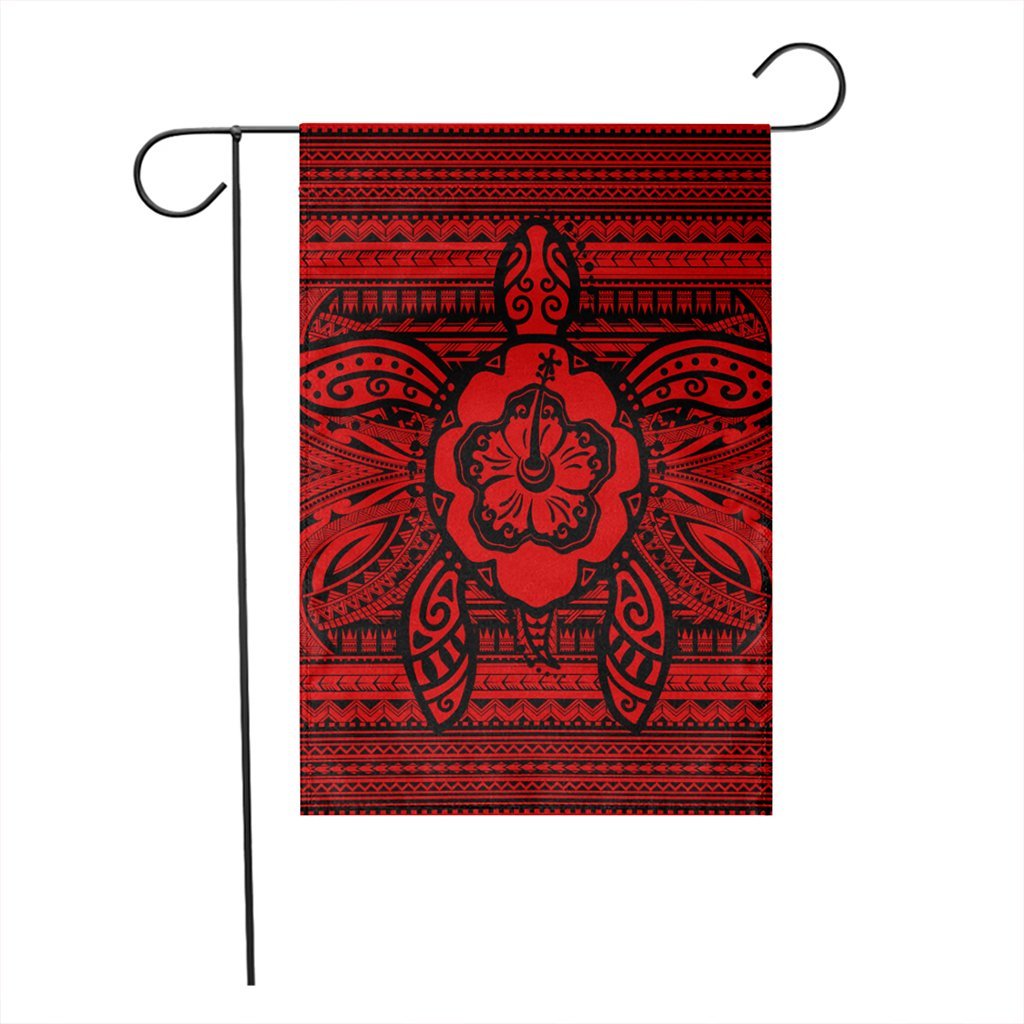 Hawaiian Turtle Polynesian Tribal Flag Red AH - Polynesian Pride