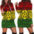 Hawaiian Turtle Polyensian Tribal Hoodie Dress Reggae AH Black - Polynesian Pride