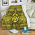 Hawaiian Turtle Polyensian Tribal Premium Blankets Yellow AH White - Polynesian Pride