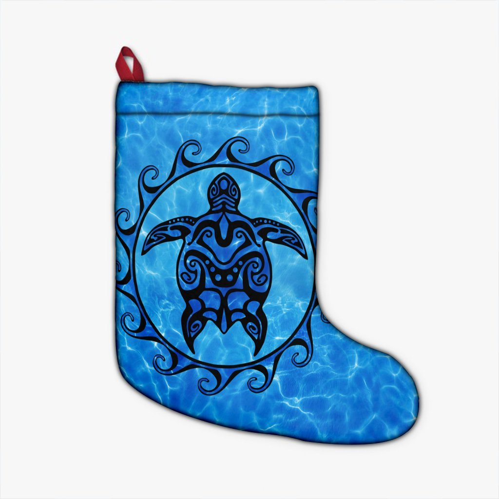 Hawaiian Turtle Polynesia Under The Sea Christmas Stocking - AH Christmas Stocking 26 X 42 cm Black - Polynesian Pride