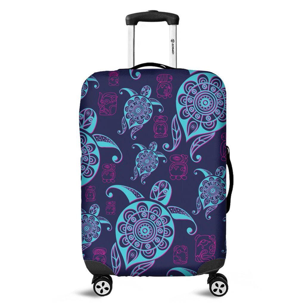 Hawaiian Turtle Polynesian Neon Luggage Covers - AH Black - Polynesian Pride