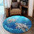 Hawaiian Turtle Swim With Fish In The Ocean Polynesian Round Carpet - AH - Polynesian Pride