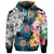 Custom Hawaiian Turtle Swimming Wave Plumeria Hibiscus Polynesian Hoodie Garden Style - Polynesian Pride