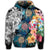 Hawaiian Turtle Swimming Wave Plumeria Hibiscus Polynesian Hoodie Garden Style - Polynesian Pride