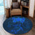 Hawaiian Turtles Hibiscus Plumeria Polynesian Round Carpet - Blue - AH - Polynesian Pride