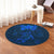 Hawaiian Turtles Hibiscus Plumeria Polynesian Round Carpet - Blue - AH - Polynesian Pride