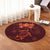 Hawaiian Turtles Hibiscus Plumeria Polynesian Round Carpet - Red - AH - Polynesian Pride