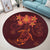 Hawaiian Turtles Hibiscus Plumeria Polynesian Round Carpet - Red - AH - Polynesian Pride