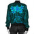 Hawaiian Turtles Hibiscus Plumeria Polynesian Bomber Jacket - Turquoise - AH - Polynesian Pride