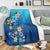 Hawaiian Tuttle And Plumeria Flower In The Sea Polynesian Premium Blankets - AH - Polynesian Pride