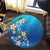 Hawaiian Tuttle And Plumeria Flower In The Sea Polynesian Round Carpet - AH - Polynesian Pride