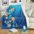 Hawaiian Tuttle And Plumeria Flower In The Sea Polynesian Premium Blankets - AH White - Polynesian Pride