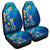 Hawaiian Tuttle And Plumeria Flower In The Sea Polynesian Car Seat Covers - AH Universal Fit Black - Polynesian Pride