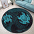 Hawaiian Two Turtle Polynesian Round Carpet Blue AH - Polynesian Pride