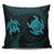 Hawaiian Two Turtle Polynesian Pillow Covers Blue AH Pillow Covers Black - Polynesian Pride