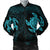 Hawaiian Two Turtle Polynesian Bomber Jacket Blue AH Black Unisex - Polynesian Pride