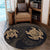 Hawaiian Two Turtle Polynesian Round Carpet Gold AH - Polynesian Pride