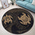 Hawaiian Two Turtle Polynesian Round Carpet Gold AH - Polynesian Pride