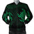 Hawaiian Two Turtle Polynesian Bomber Jacket Green AH Black Unisex - Polynesian Pride