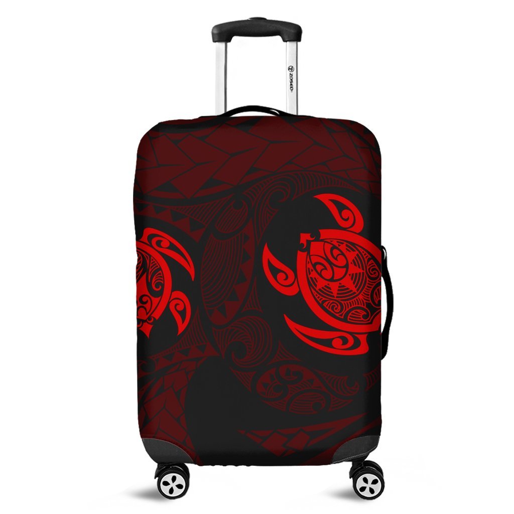 Hawaiian Two Turtle Polynesian Luggage Covers Red AH Black - Polynesian Pride