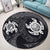 Hawaiian Two Turtle Polynesian Round Carpet White AH - Polynesian Pride