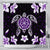 Hawaiian Violet Turtle Plumeria Shower Curtain AH 177 x 172 (cm) Black - Polynesian Pride