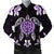 Hawaiian Violet Turtle Plumeria Bomber Jacket AH Black Unisex - Polynesian Pride