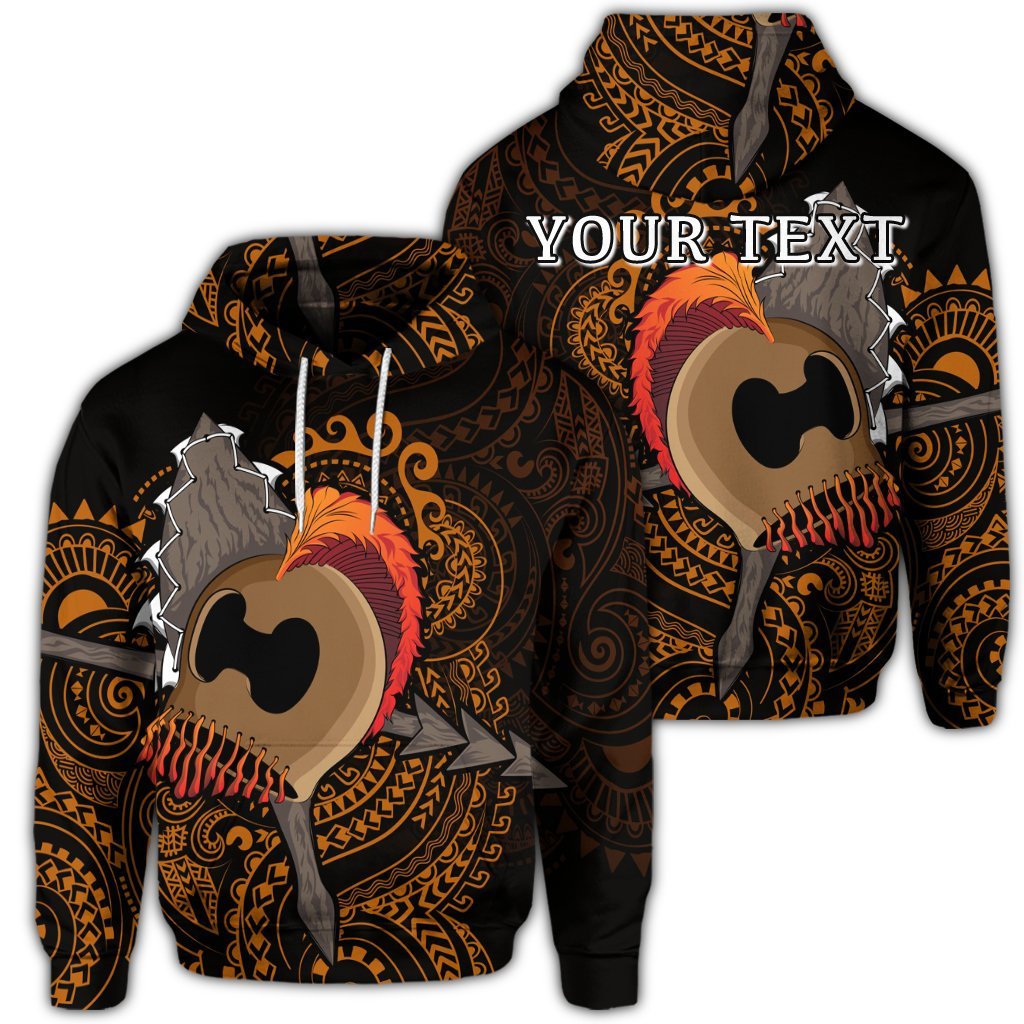 Custom Hawaiian Warrior Helmet Kanaka Polynesian Hoodie Unisex Art - Polynesian Pride