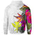 Hawaii Hoodie Hibiscus Polynesian White pattern - Polynesian Pride