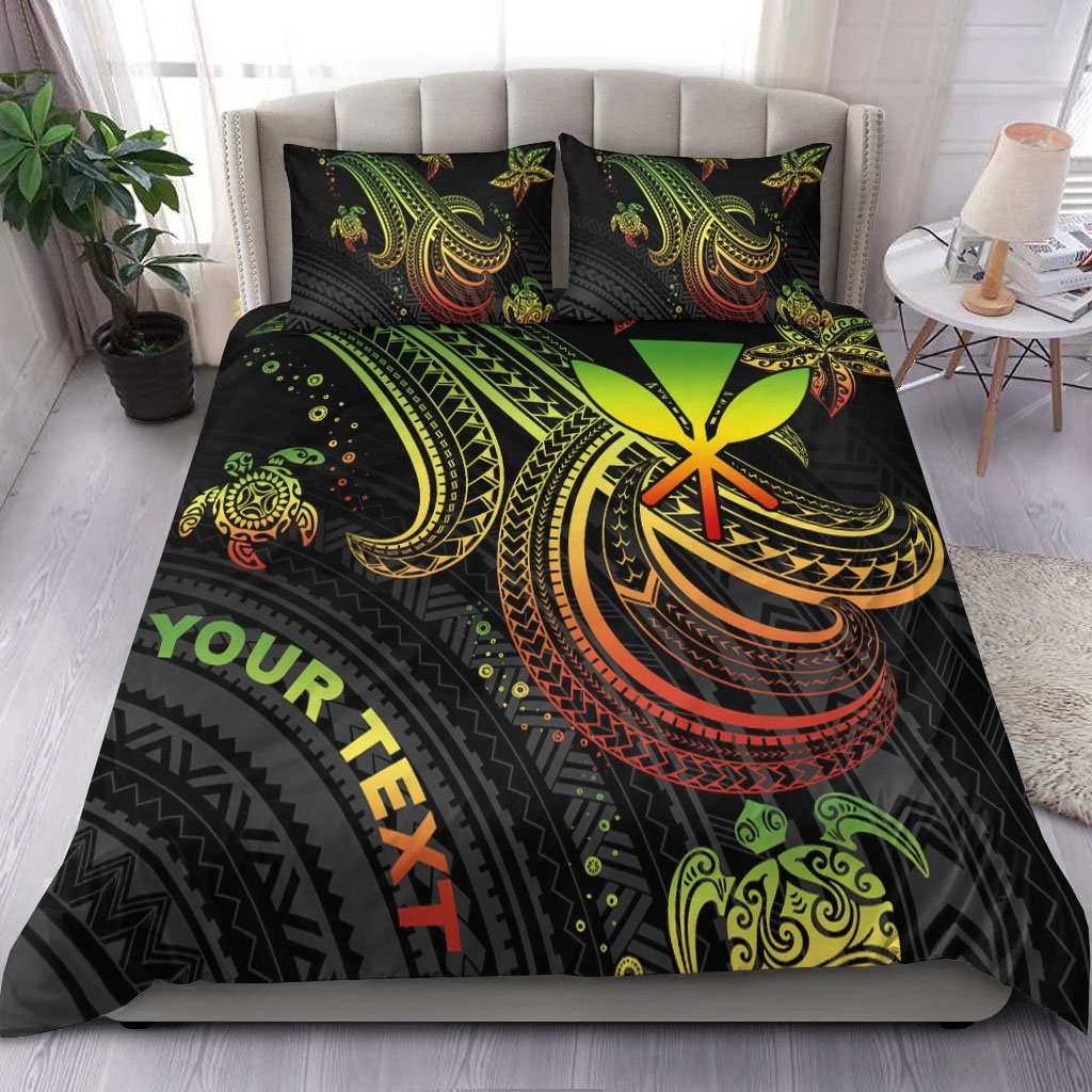 Hawaii Custom Personalised Bedding Set - Reggae Turtle Reggae - Polynesian Pride