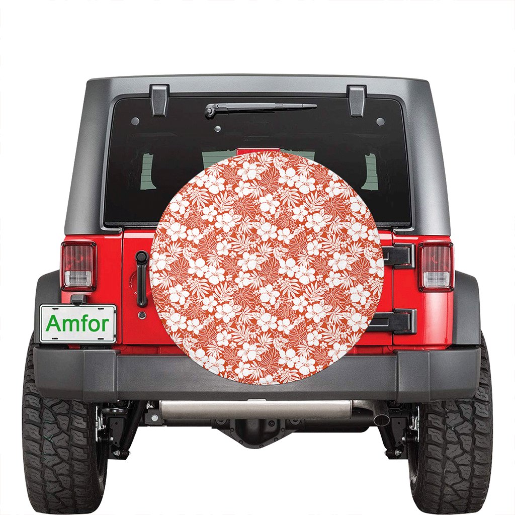 Hibiscus Flower Pattern Hawaii Spare Tire Cover - Polynesian Pride