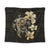 Hibiscus Plumeria Mix Polynesian Turtle Tapestry - AH Wall Tapestry Black - Polynesian Pride