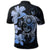 Hibiscus Plumeria Mix Polynesian Turtle Polo Shirt Blue - Polynesian Pride