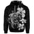 Custom Hibiscus Plumeria Mix Polynesian Turtle Hoodie Gray - Polynesian Pride