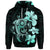 Custom Hibiscus Plumeria Mix Polynesian Turtle Hoodie Turquoise - Polynesian Pride