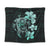 Hibiscus Plumeria Mix Polynesian Turtle Tapestry Turquoise - AH Wall Tapestry Black - Polynesian Pride