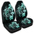 Hibiscus Plumeria Mix Polynesian Turtle Car Seat Covers Turquoise - AH Universal Fit Black - Polynesian Pride