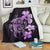 Hibiscus Plumeria Mix Polynesian Turtle Premium Blankets Violet - AH White - Polynesian Pride