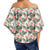 Hibiscus Plumeria Tropical Red Women's Off Shoulder Wrap Waist Top - AH - Polynesian Pride