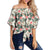 Hibiscus Plumeria Tropical Red Women's Off Shoulder Wrap Waist Top - AH - Polynesian Pride