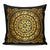 Hibiscus Gold Circle Pillow Covers One Size Zippered Pillow Case 18"x18"(Twin Sides) Black - Polynesian Pride