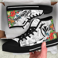 Hawaii Hibiscus Kanaka Polynesia High Top Shoes - LT2 White - Polynesian Pride