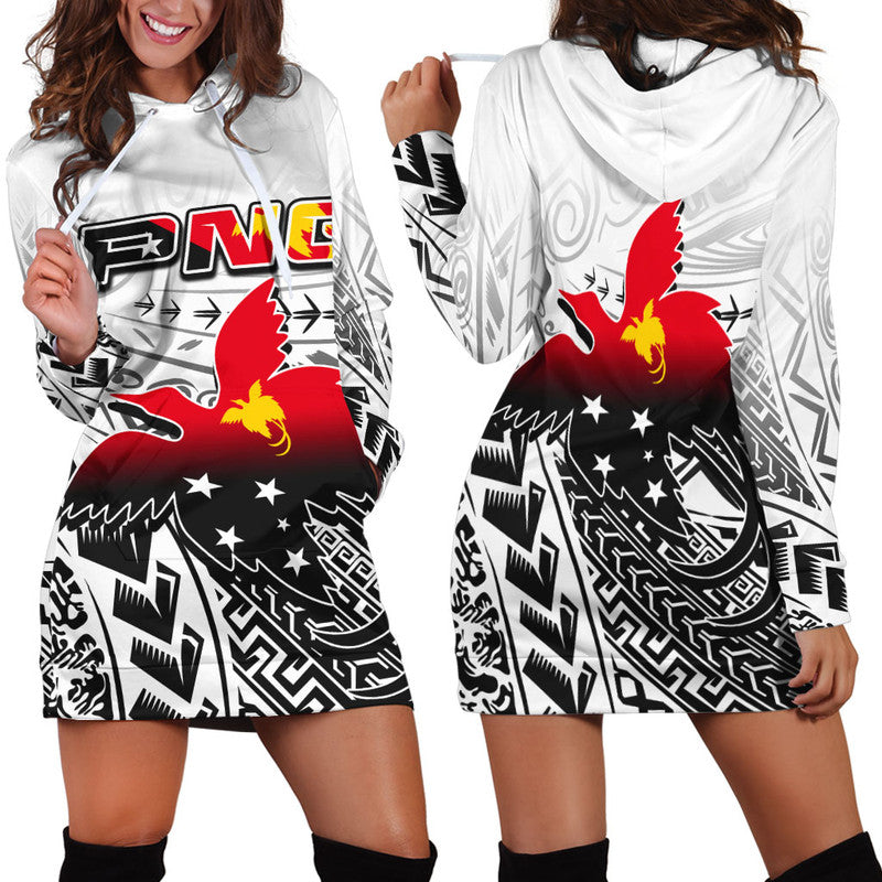 Papua New Guinea Patterns Hoodie Dress LT6 - Polynesian Pride