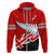 Waitangi Hoodie Aotearoa Tino Rangatiratanga Flag with Silver Fern LT9 Zip Hoodie Red - Polynesian Pride