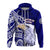 American Samoa Custom Hoodie Bald Eagle LT7 Zip Hoodie Blue - Polynesian Pride