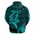 Custom Hawaii Hoodie Shark and Turtle Mix Kakau Turquoise LT9 - Polynesian Pride